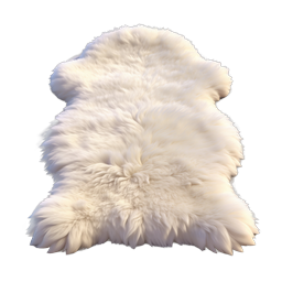 White Sheepskin Rug Icon | Natural Fur Texture