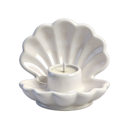 Elegant Seashell Ceramic Candle Holder | 3D Icon