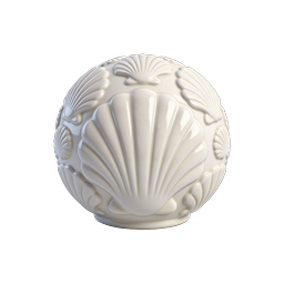 Shell Pattern Ceramic Sphere Icon | Classical Decorative Ornament