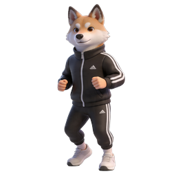 Cute Shiba Fox Athlete 3D Mascot Icon