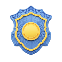 Shield Badge Icon - 3D Clay Style Achievement Emblem
