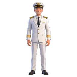 3D-Cartoon-Illustration eines Schiffskapitäns