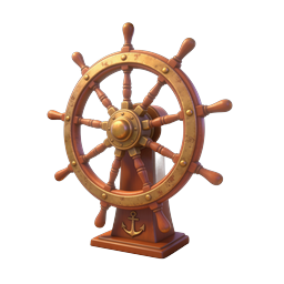 Classic Nautical Ship Helm Wheel Icon | Maritime Decor