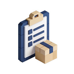 Shipping Checklist with Package Box Icon | 3D Isometric