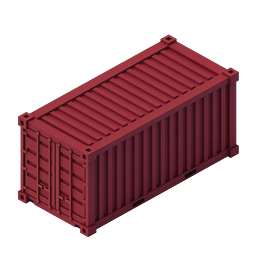 Isometric Shipping Container Icon - 3D Freight Cargo