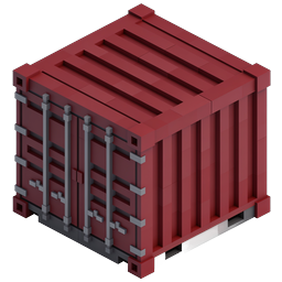 Red Shipping Container Icon - Isometric 3D Cargo