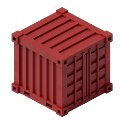Red Shipping Container Isometric 3D Icon