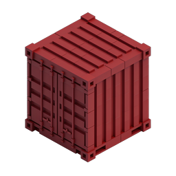 Red Shipping Container Isometric 3D Icon for Logistics