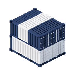 Isometric Shipping Containers Stack Icon | Logistics & Freight