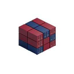 Isometric Shipping Containers Stack 3D Icon
