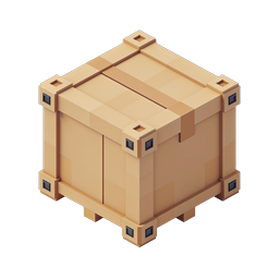 Isometric Shipping Crate Icon - 3D Wooden Box Illustration