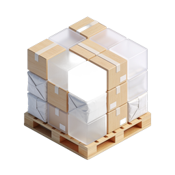 Shipping Packages Pallet Isometric 3D Icon