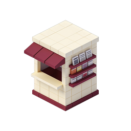 Isometric Shop Kiosk Icon - 3D Building Illustration