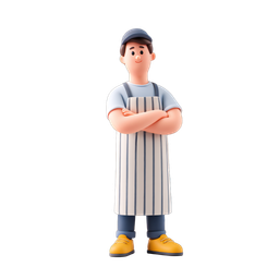 Friendly Shopkeeper Icon for Small Business Themes