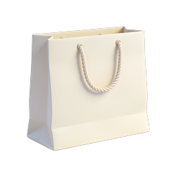 3D Shopping Bag Icon - Minimalist Clay Style Design
