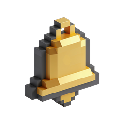 Isometric 3D Shopping Bag Icon - Gold & Gray Voxel Style