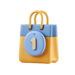 Cheerful Shopping Bag Icon for E-commerce