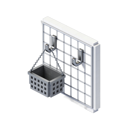 Shopping Basket on Wall Hooks 3D Isometric Icon