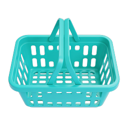 Icona cestino della spesa color teal | Design 3D Isometrico