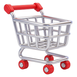 3D-Einkaufswagen-Icon für E-Commerce & Einzelhandel