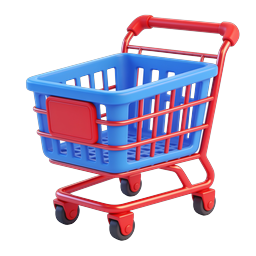 Icono de carrito de compras 3D | Venta al por menor y comercio electrónico
