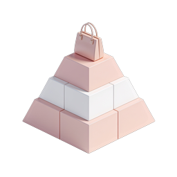 Premium Shopping-Pyramide Icon | Gestuftes Einzelhandelskonzept