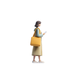 Stylish Shopping Woman Icon for E-commerce Use