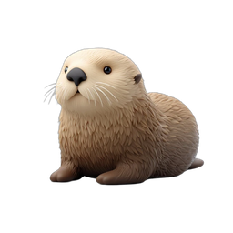 かわいいカワウソアイコン - 愛らしい野生動物イラスト