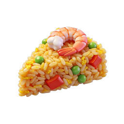Shrimp Fried Rice 3D Realistic Food Icon