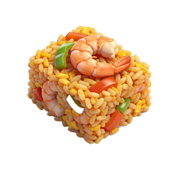 Shrimp Fried Rice Icon - 3D Realistic Food Icon