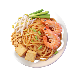 Shrimp Noodle Bowl Icon - 3D Realistic Food Illustration