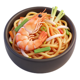 3D-Garnelennudelsuppe-Icon | Asiatische Küche