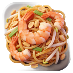 Shrimp Pad Thai Noodles 3D Food Icon
