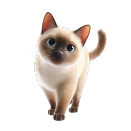 Siamese Cat Icon - Realistic 3D Rendered Pet Illustration