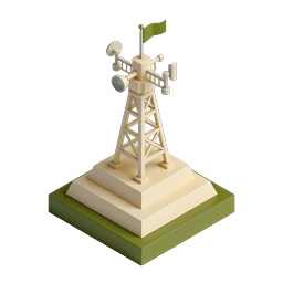 Signal Tower Isometric 3D Icon for Tech Projects