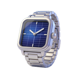 Silver Blue Wristwatch Icon - Elegant Timepiece Illustration