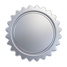 Silver Gear Settings Icon - 3D Metallic Cog Design