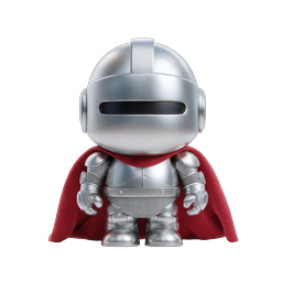 Silver Knight Character Icon - 3D Rendered Chibi Warrior