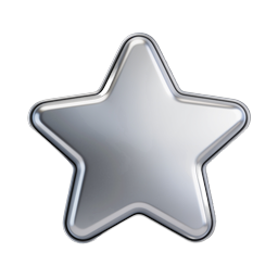Silver Star Icon - Premium 3D Metallic Star Button