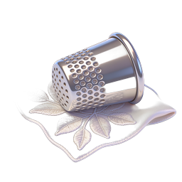 Silver Thimble Icon - Sewing & Embroidery Tools