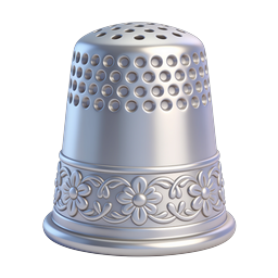 Silver Thimble Icon - Elegant Sewing & Needlework Symbol