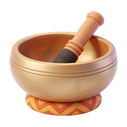 Golden Singing Bowl with Wooden Striker Icon