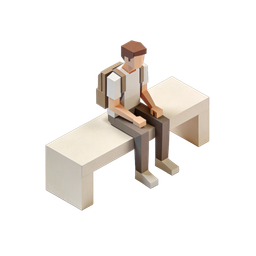 Stylized Sitting Student Icon for Educational Content