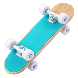 3D Skateboard Icon - Realistic Wooden Deck Design