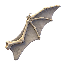 3D-Ikone Skelettflügel für Gothic- & Halloween-Designs