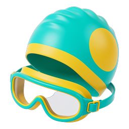 Ski Gear Helmet & Goggles 3D Icon