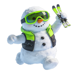 Muñeco de nieve esquiador personaje 3D – icono de deporte de invierno
