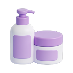 Skincare Cosmetics Icon - 3D Clay Style Beauty Products