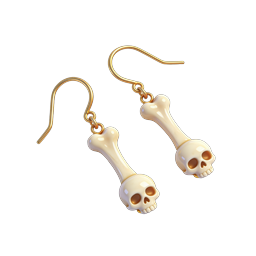 Ícone de brincos pendentes de caveira e osso – joia gótica