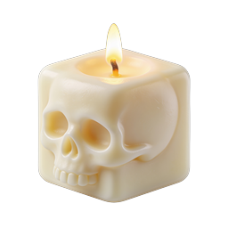 Icona candela teschio | Design realistico di candela di Halloween 3D